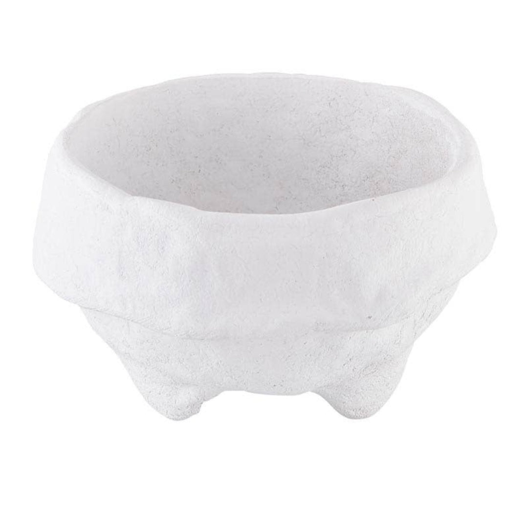 Paper Mache Bowl White