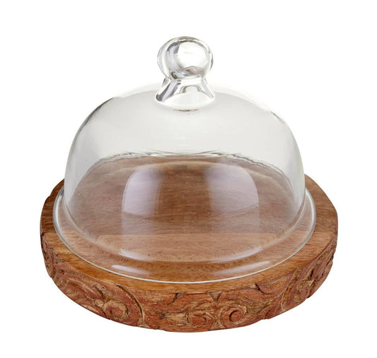 7.5' Glass Dome with Carved Base