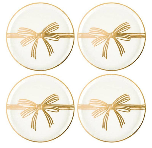 Gold Bow Appetizer Plates