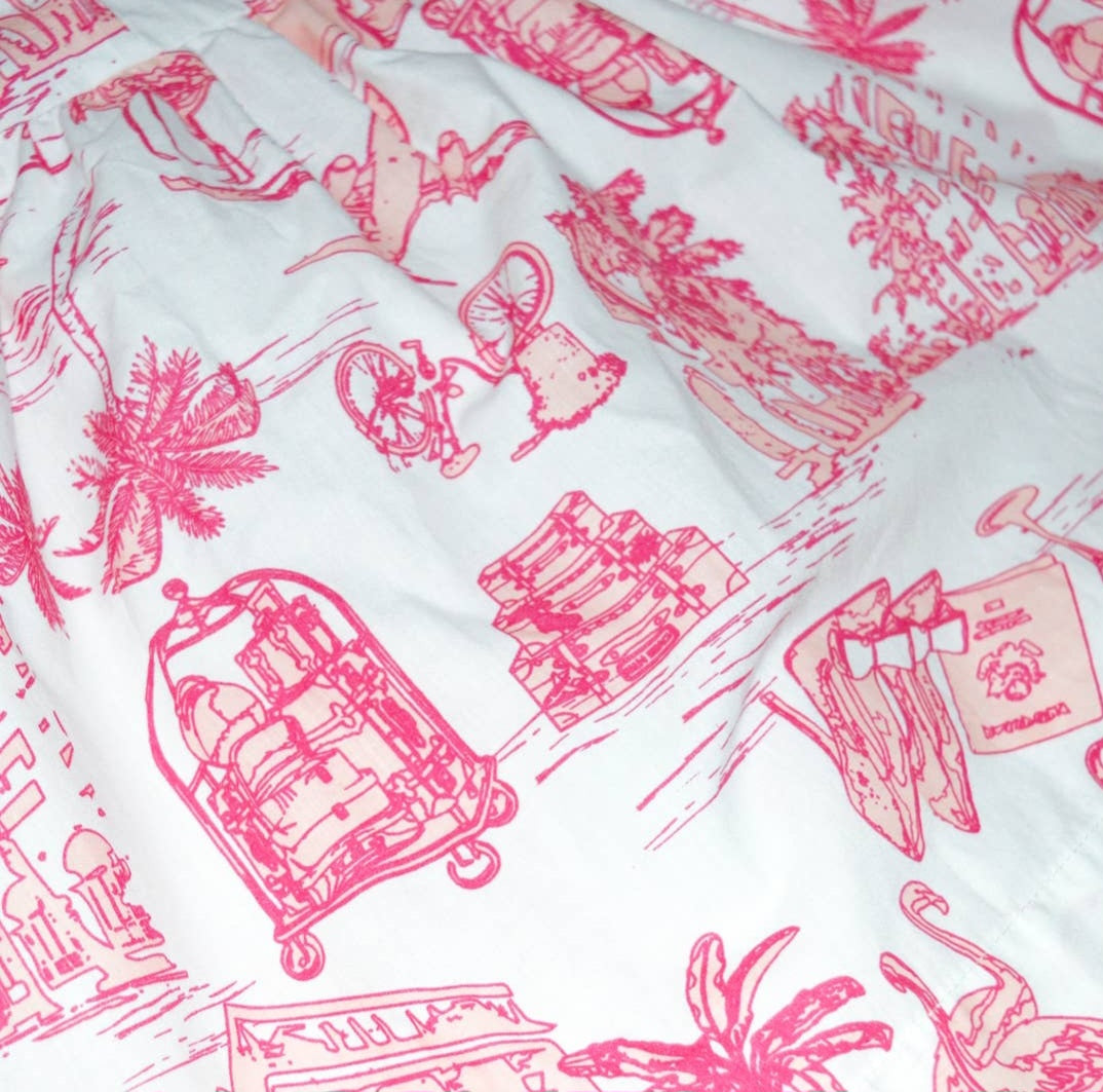 Pink Toile Smocked House Dress