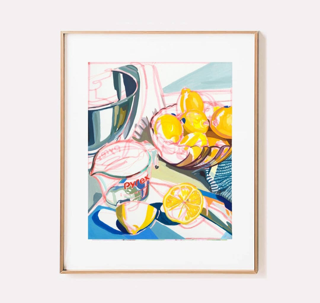 "Lemons" Lemon in a Pyrex Signed Archival Giclee Print (Frame Not Included)