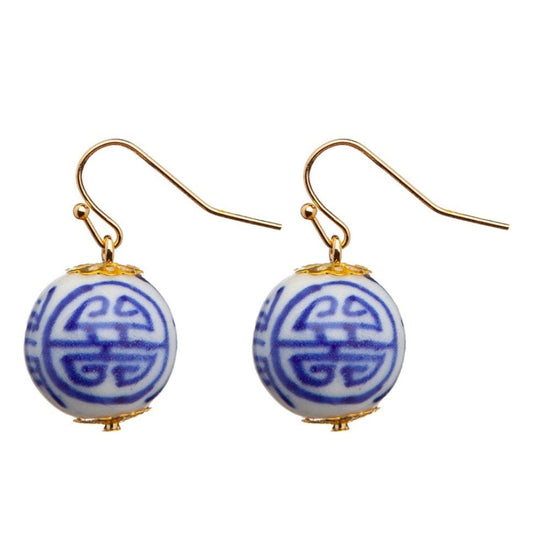 China Blue Earrings - French Hook