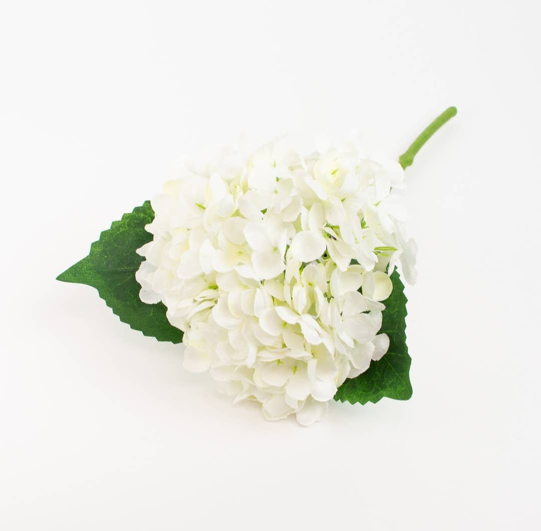 Faux Hydrangea Pick Lace White - 13 Inch