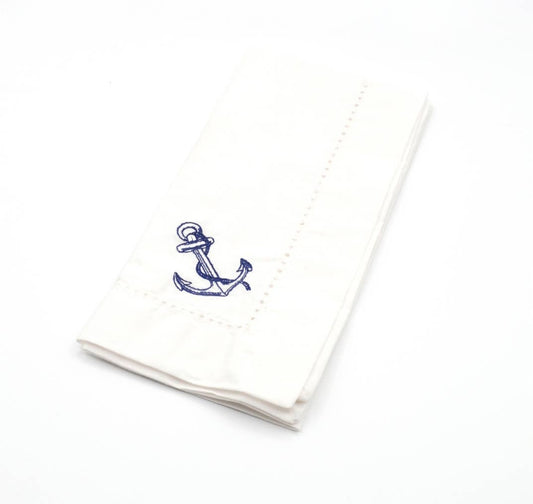 Embroidered Dinner Napkin - Anchor