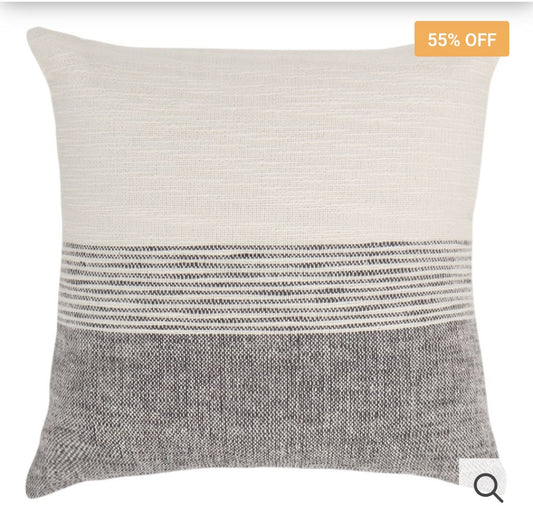 Gray and White Stripe Pillow